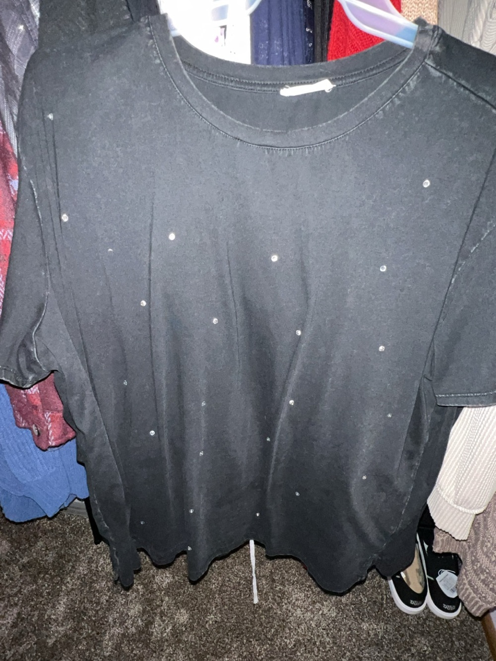 Maurices Black Short Sleeve Tee with Scattered Silver Studs